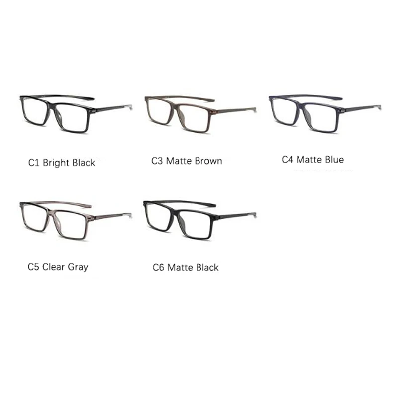 High Quality Matte Frame Men's Business Reading Glasses TR90 Thin Optics Computer Diopter Glasses Retro Square Eyeglasses Unisex
