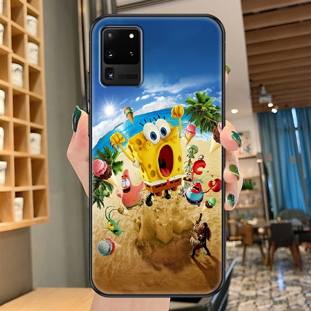 

Funny Sponges Cartoon Bob Phone case For Samsung Galaxy Note 4 8 9 10 20 S8 S9 S10 S10E S20 Plus UITRA Ultra black 3D coque