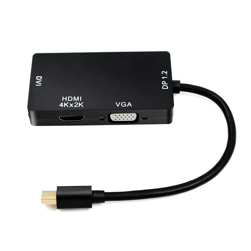 Адаптер 4 в 1 Mini DP к VGA DVI MINI DisplayPort HDMI 4K для Macbook планшета монитора ноутбука