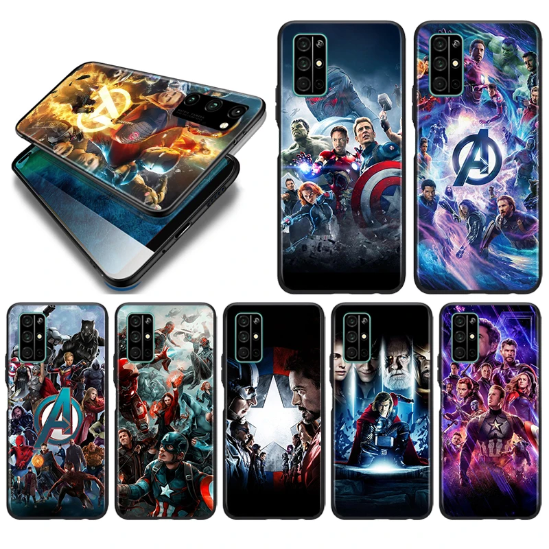 

Soft Silicone Cover Avengers hero For Honor Magic 3 Play 5 5T 50 X20 SE V30 30 30S Pro Plus 5G Black Phone Case
