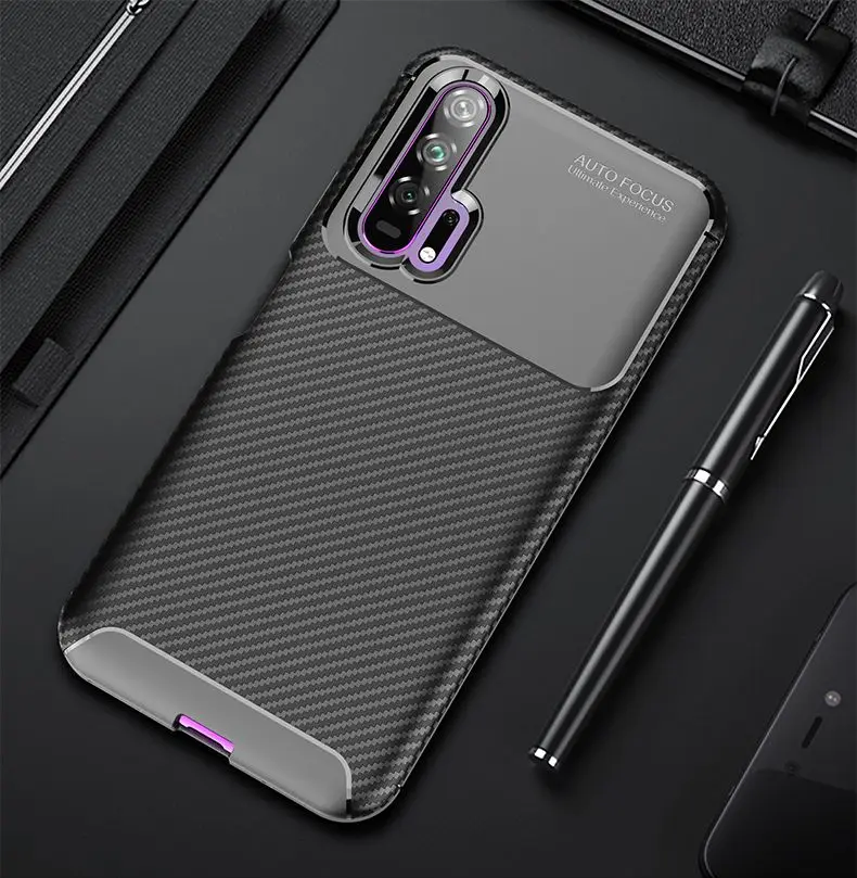 Мягкий силиконовый чехол для Huawei Honor 20 9x Pro из углеродного волокна 8x Max Note10 ТПУ с