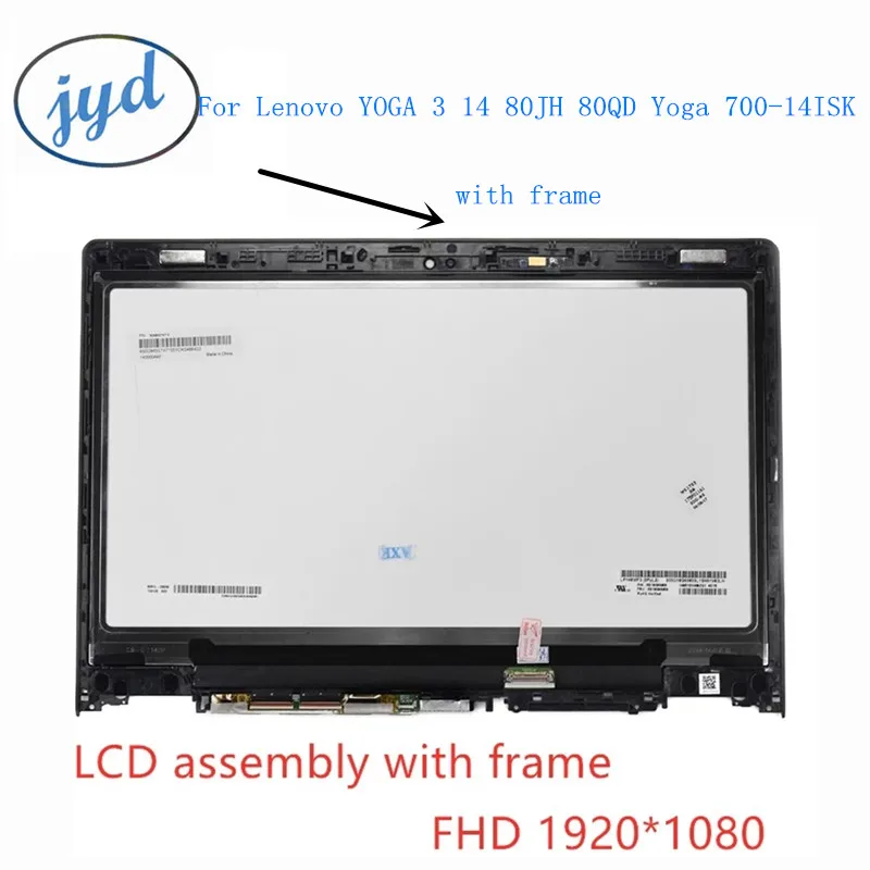 NV140FHM-A10 панель ЖК-дисплея в сборе + сенсорный экран стекло планшета с рамкой для
