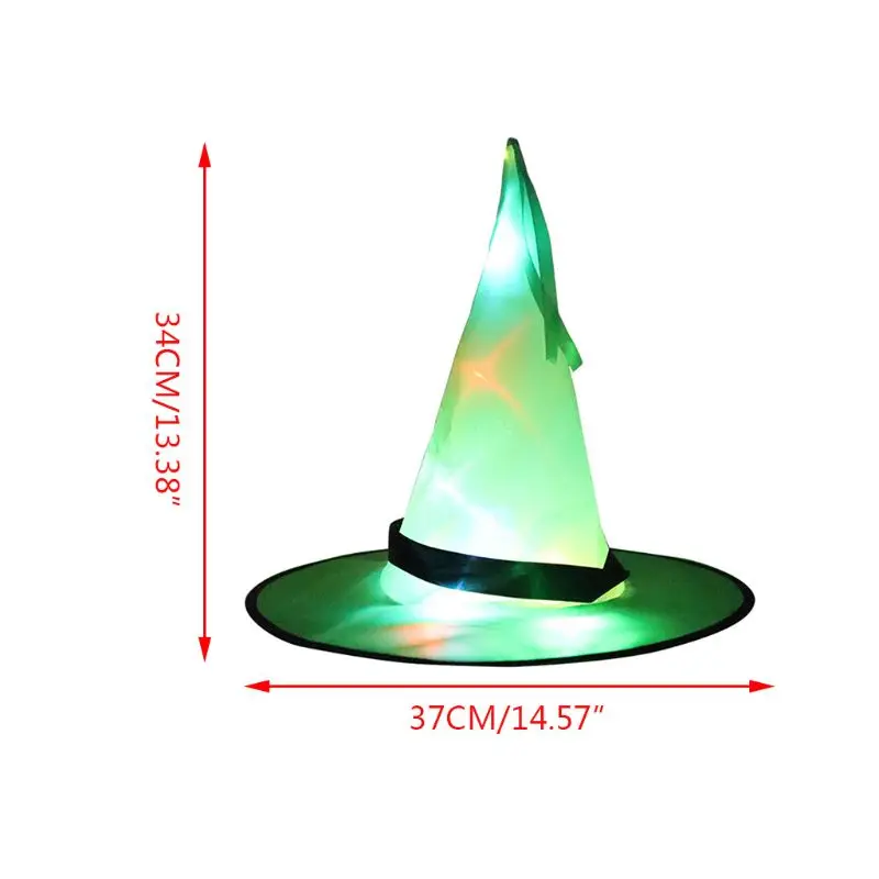 

Halloween Hanging Lighted Glowing Witch Hat LED String Lights Battery Operated Yard Tree Decor with Ribbon Hook adult kids toy