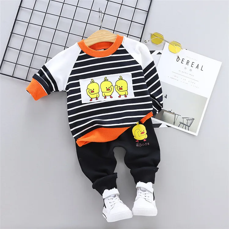 Детский весенне-осенний костюм с длинными рукавами для мальчиков; одежда из хлопка с принтом льва; Повседневный Спортивный костюм из двух предметов