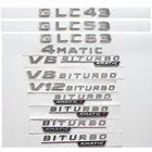 Хромированные буквы GLC43 GLC63 GLC63s эмблема V8 V12 BITURBO 4matic наклейка для Benz AMG W166 C292 эмблемы багажника Fender