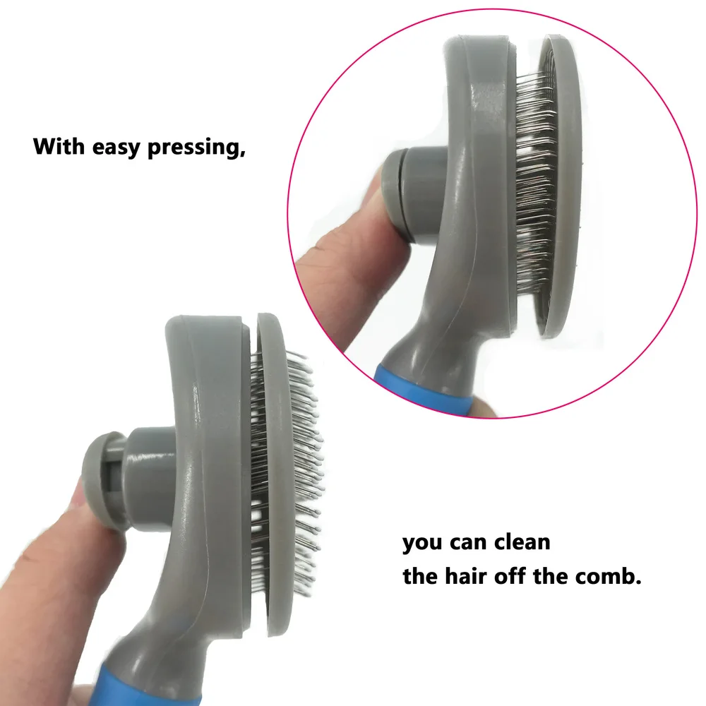 Щетка для домашних животных самоочищающийся собачий Кот расческа волос