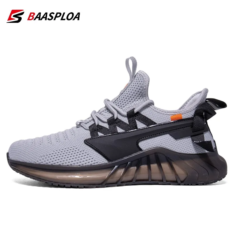 

Baasploa Men Lightweight Non-slip Sneakers Casual Breathable Running Shoes Tenis Luxury Shoes Fashion Loafers Male Gym Shoes