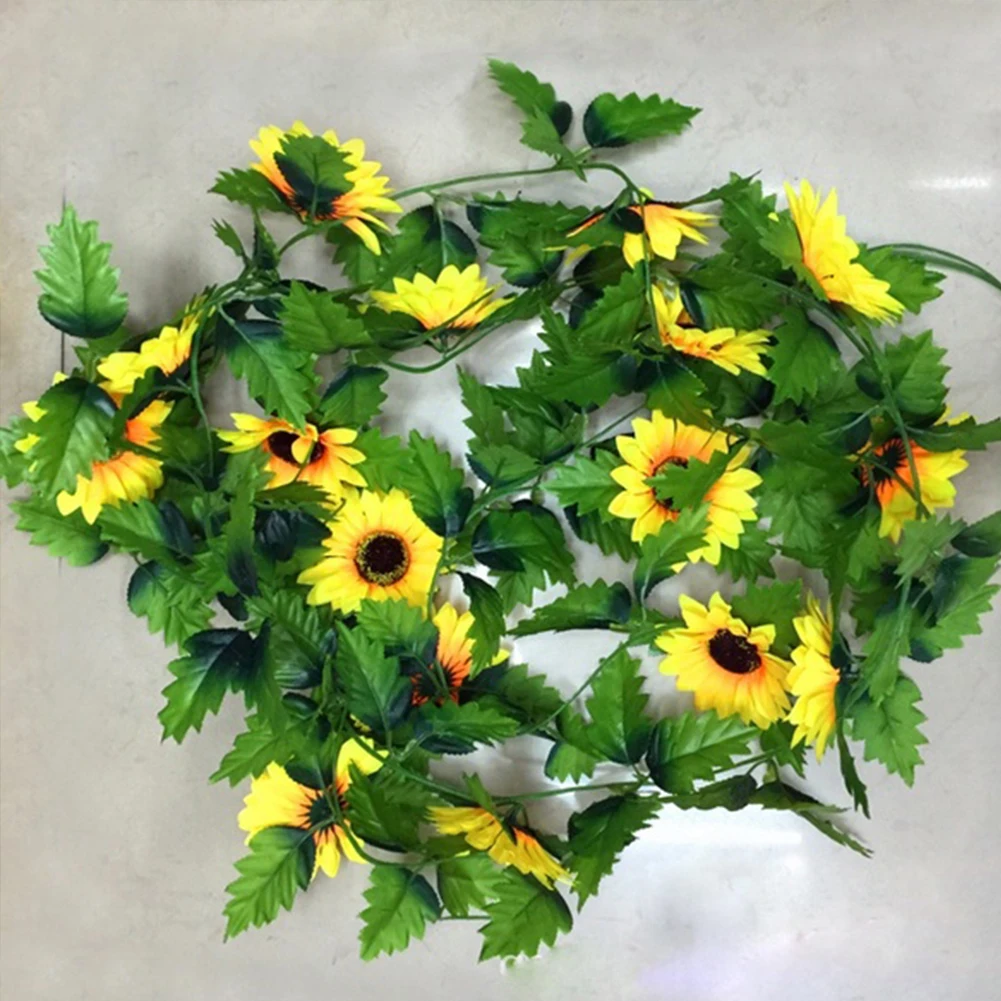 Искусственный Подсолнух Глициния висячая гирлянда шелковый длинный висячий