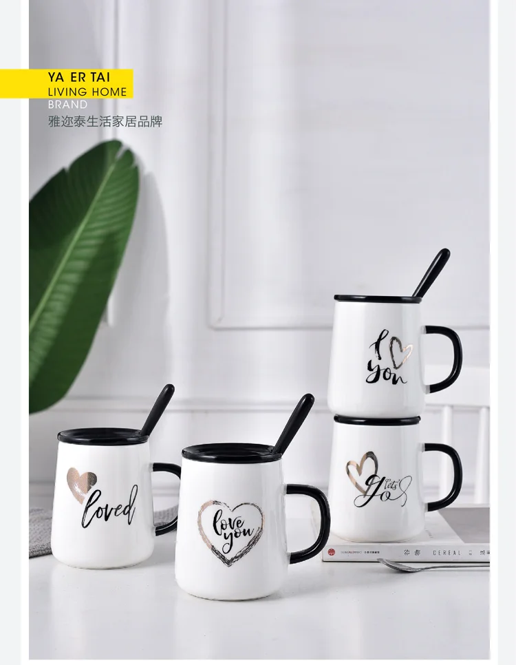 Новинка креативная керамическая кофейная кружка OUSSIRRO для чая с сердечками