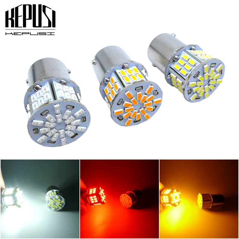 

2x P21W светодиодные автомобильные 1156 led BA15S P21W S25 12 V-24 V 3014 чипы 6000K белый красный желтый стоп-сигналы задний фонарь DRL Автомобильная Хвостовая ла...