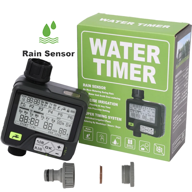Temporizador de riego con sensor de lluvia, controlador de riego autom&aacute;tico, Sensor de nivel de agua impermeable-0