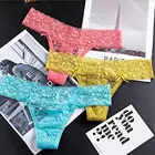 Бесшовное нижнее белье, прозрачные сексуальные кружевные трусики для женщин, стринги с заниженной талией