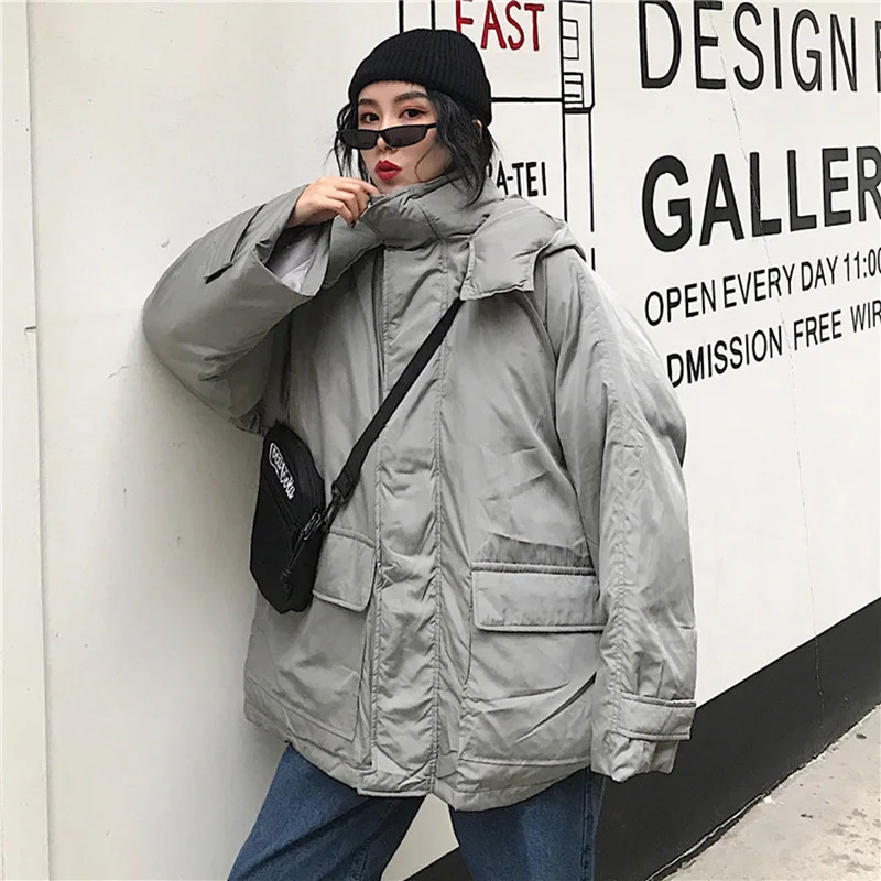 

Cotton New Loose Winter Long Down Jacket Women Thicken Plus Size Cotton Parka Women's Jacket Streetwear Harajuku BF COAT Female