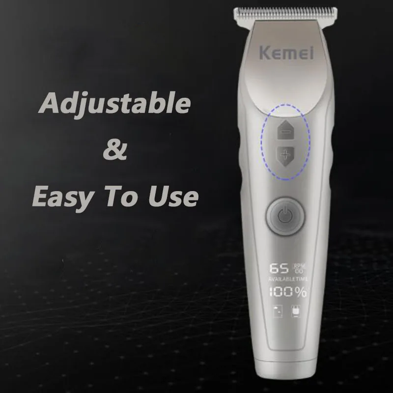 

Kemei Electric Clipper LED Adjustable Smart Trimmer for Men Professional Barber Haircut Tools Rechargeable Shaver