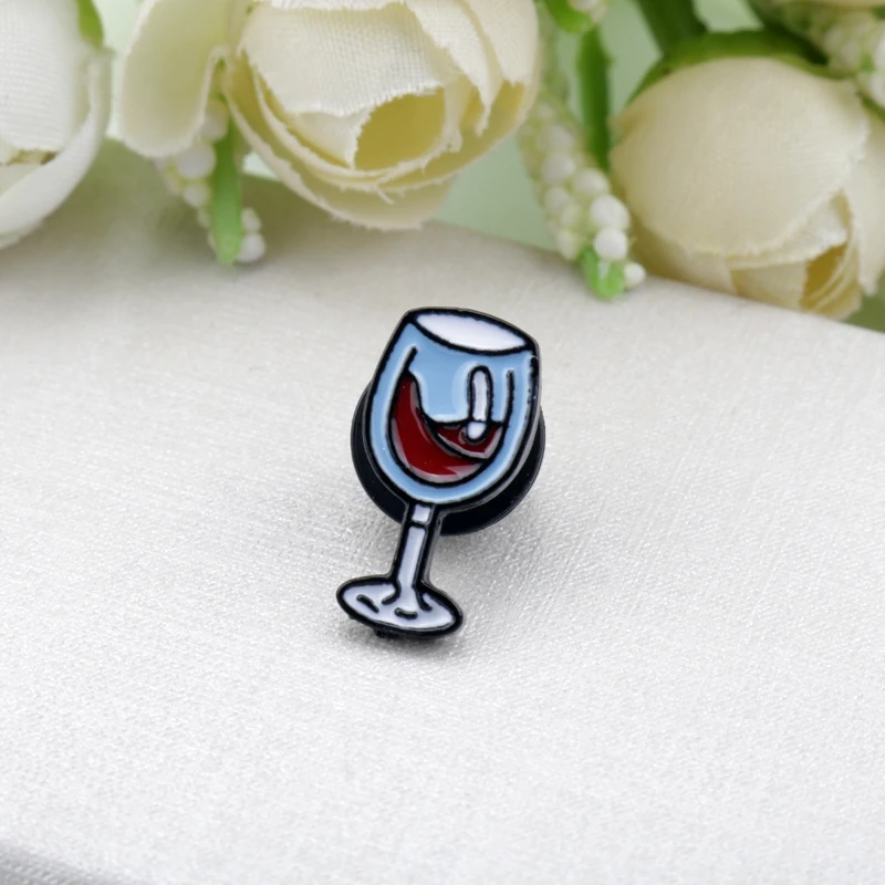 Эмалированная брошь на булавке Wine Time милые бокалы для красного вина и парные