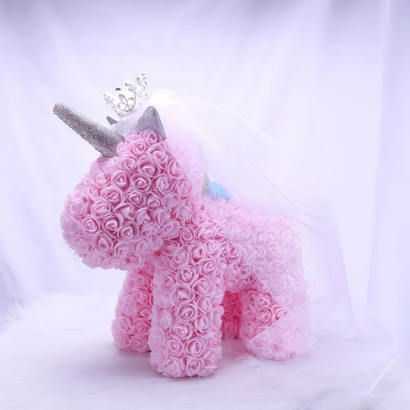 Дропшиппинг розовая корона цветок Единорог Пены Искусственный Цветок игрушка