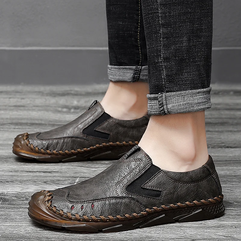 

Men Casual Shoes Sneakers Fashion Light Breathable Men's Genuine Leather Sneaker Mesh