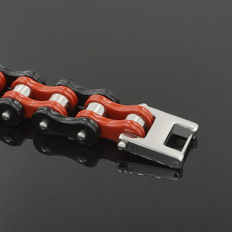 Нержавеющая сталь 316L велосипедная цепь красный черный большие браслеты и