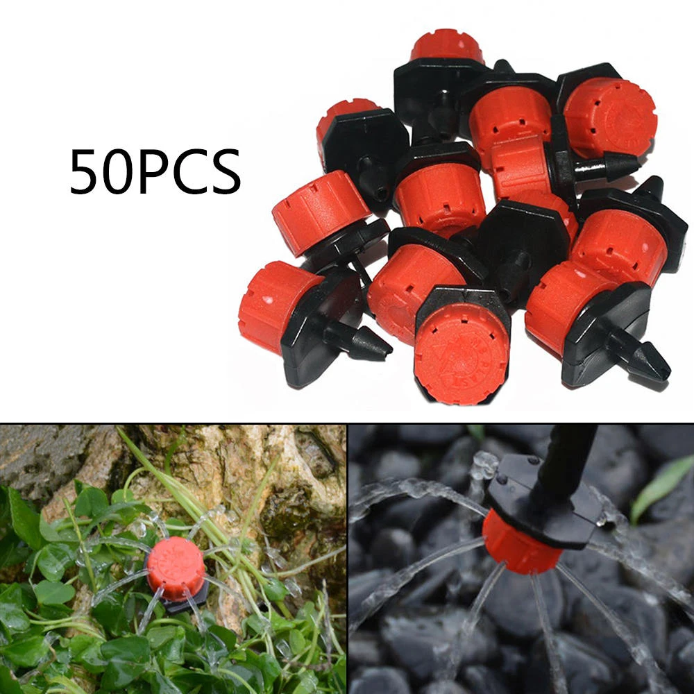 

50pcs/set Sprinkler Garden Irrigation Micro Flow Dripper Drip Head Irrigation Sprinklers Adjustable Water Dripper Head