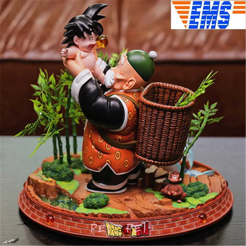 Аниме Драконий жемчуг дед поднимает ребенка Гоку полный длина портрет Супер Саян