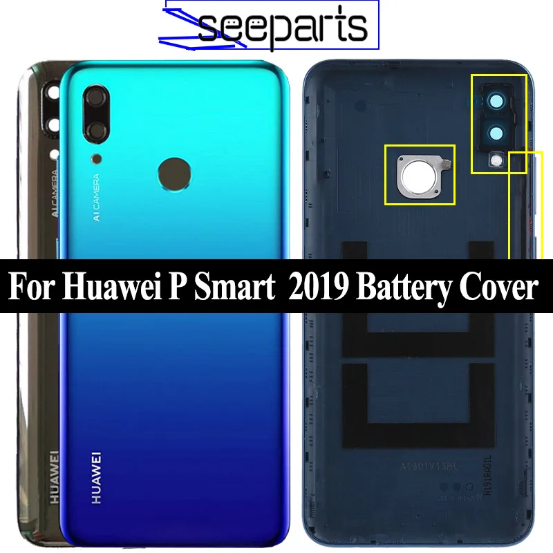 Оригинальная задняя крышка для Huawei P Smart 2019 телефона задние Стеклянные
