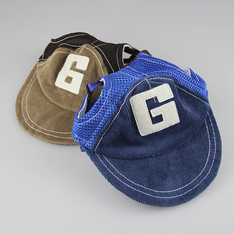 Милая летняя бейсболка для домашних животных дышащая с отверстиями ушей
