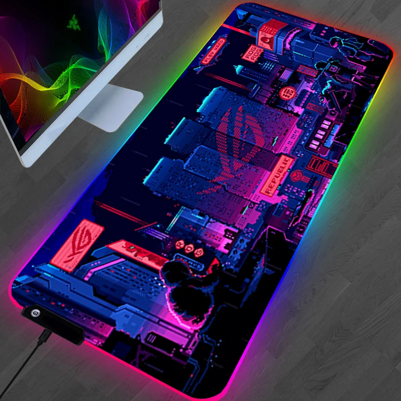 

City Asus Rog Pc Accessories Rgb Led Mouse Pad Gaming Play Mats Gaming Setup Mesa Gamer Backlit Mat Republic of Gamers Mouse Mat