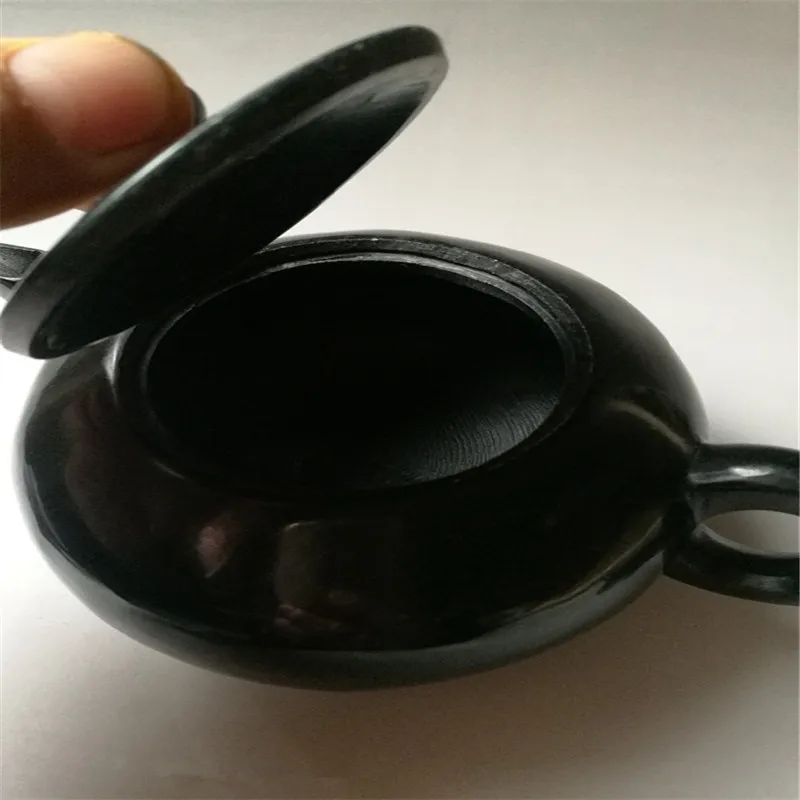 Натуральный черный нефрит ручной чашка с резьбой китайский резьба нефрита