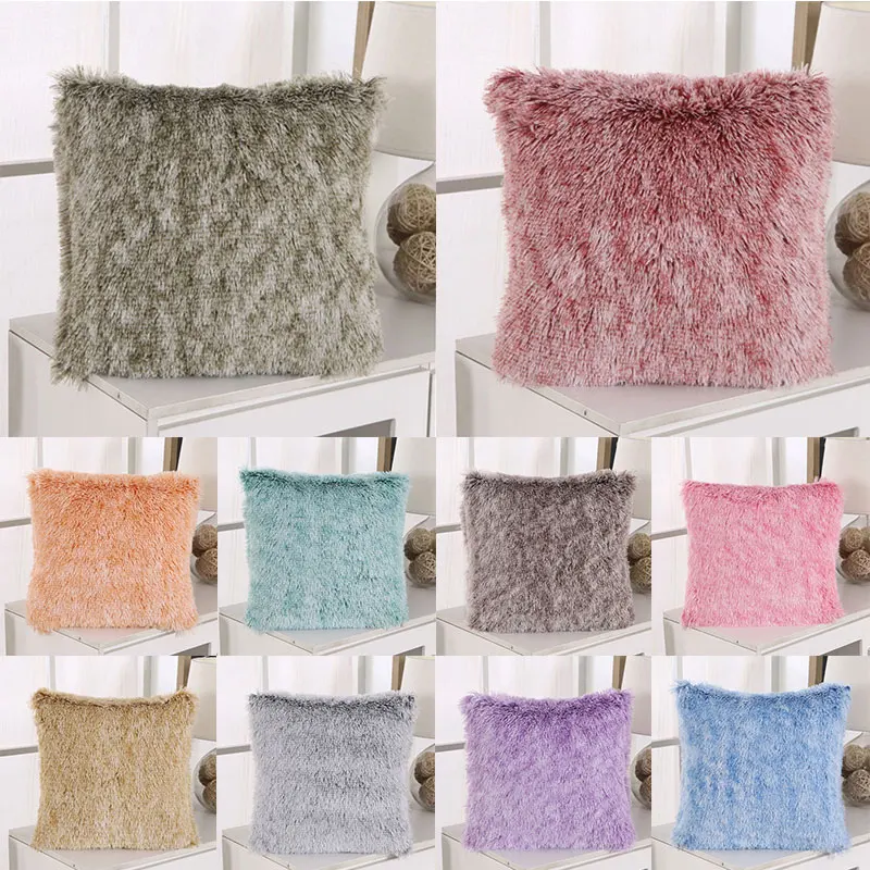 Мягкий меховой плюшевый чехол для подушки наволочка домашний декор наволочки