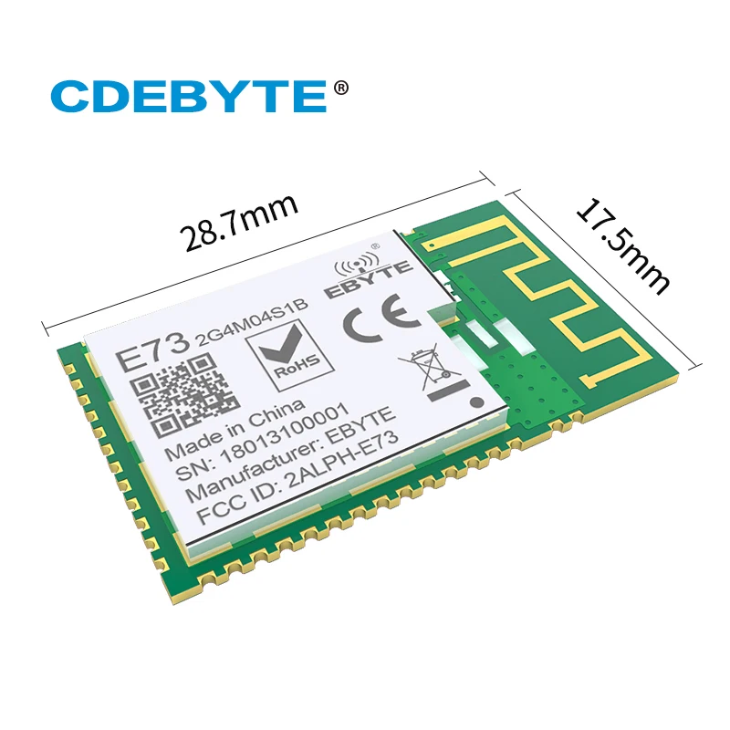 nRF52832 2.4GHz BLE 4.2 5.0 IO Port 4dBm SMD PCB IPEX Antenna Ebyte E73-2G4M04S1B Module CE FCC RoHs Certificated