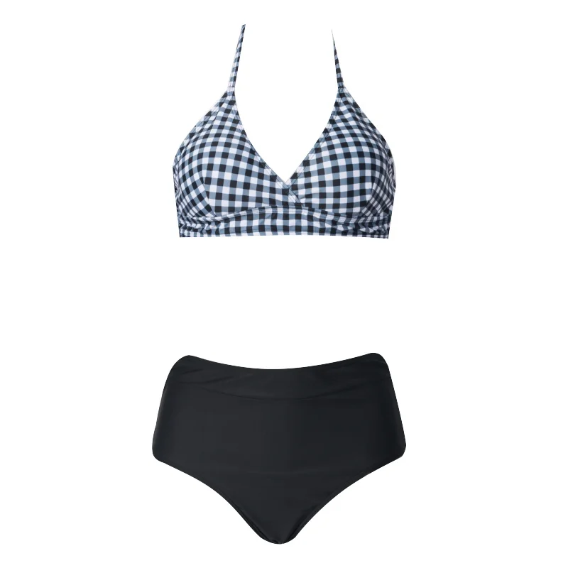 Новинка 2020 сексуальный женский купальный костюм в клетку с принтом крест-накрест