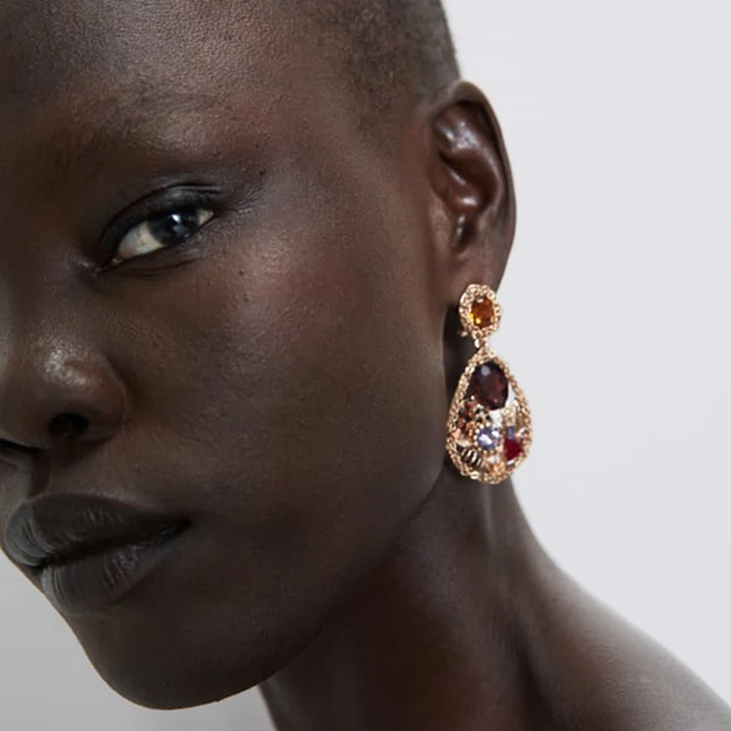 Новинка ZA стеклянные очаровательные Висячие серьги для женщин трендовые 2020