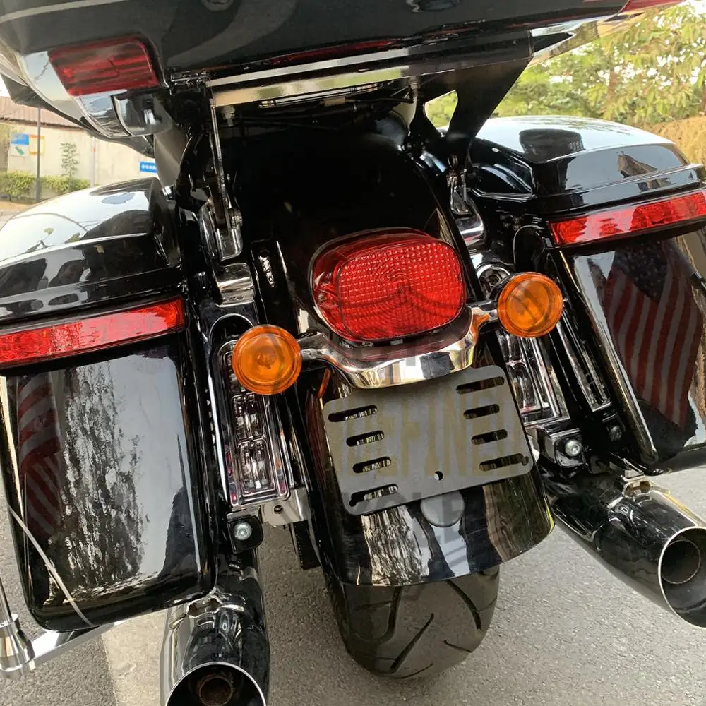 12 В Дым Красный Layback светодиодный задний тормоз номерной знак светильник для Harley Softail Fatboy FXST Dyna ночной поезд FXD неопределенный