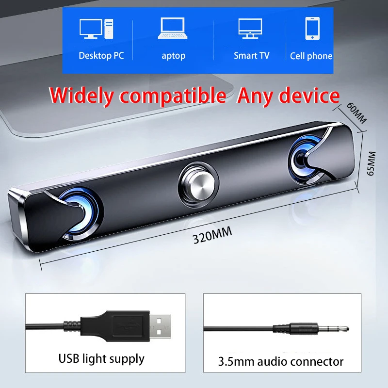 

LED Bluetooth Speakers Home Theater Soundbar TV Subwoofer Speaker Altavoces Hi-Fi Caixa De Som Computer Sound Bar Alto-falantes