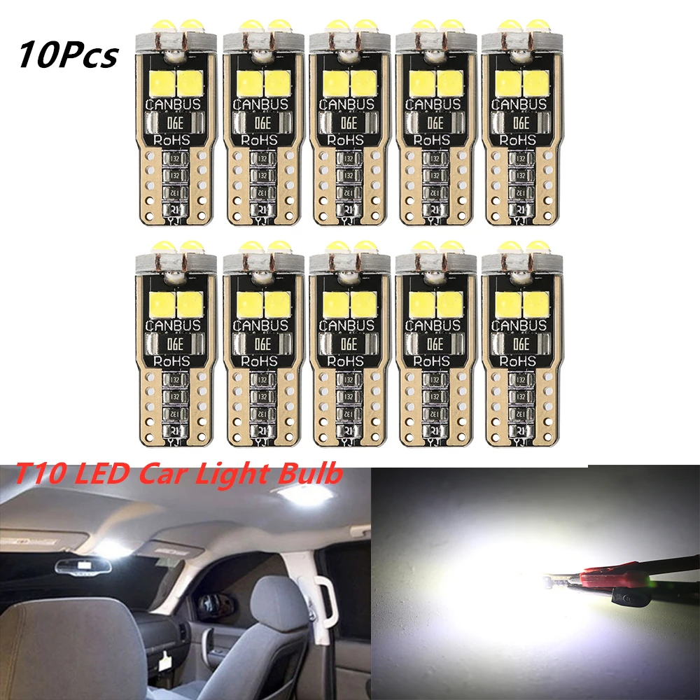 

10 шт. светодиодсветодиодный лампы T10 W5W 196 168 разъем 3030 6SMD диодные Автомобильные Боковые габаритные огни индикатор номерного знака Лампа для ...
