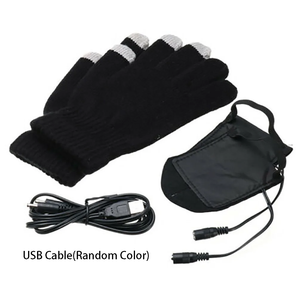 Охотничьи для мотоцикла с питанием от USB Трикотажные теплые перчатки для катания на сноуборде зима грелка для рук варежки Открытый Лыжный Спорт Велоспорт Термальность мягкий