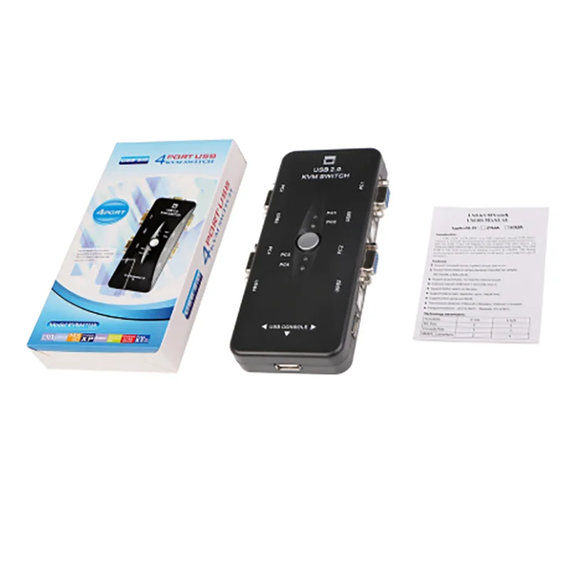 

4 Ports USB 2.0 KVM Switch Box VGA Video Adapter Switcher For PC Video Monitor