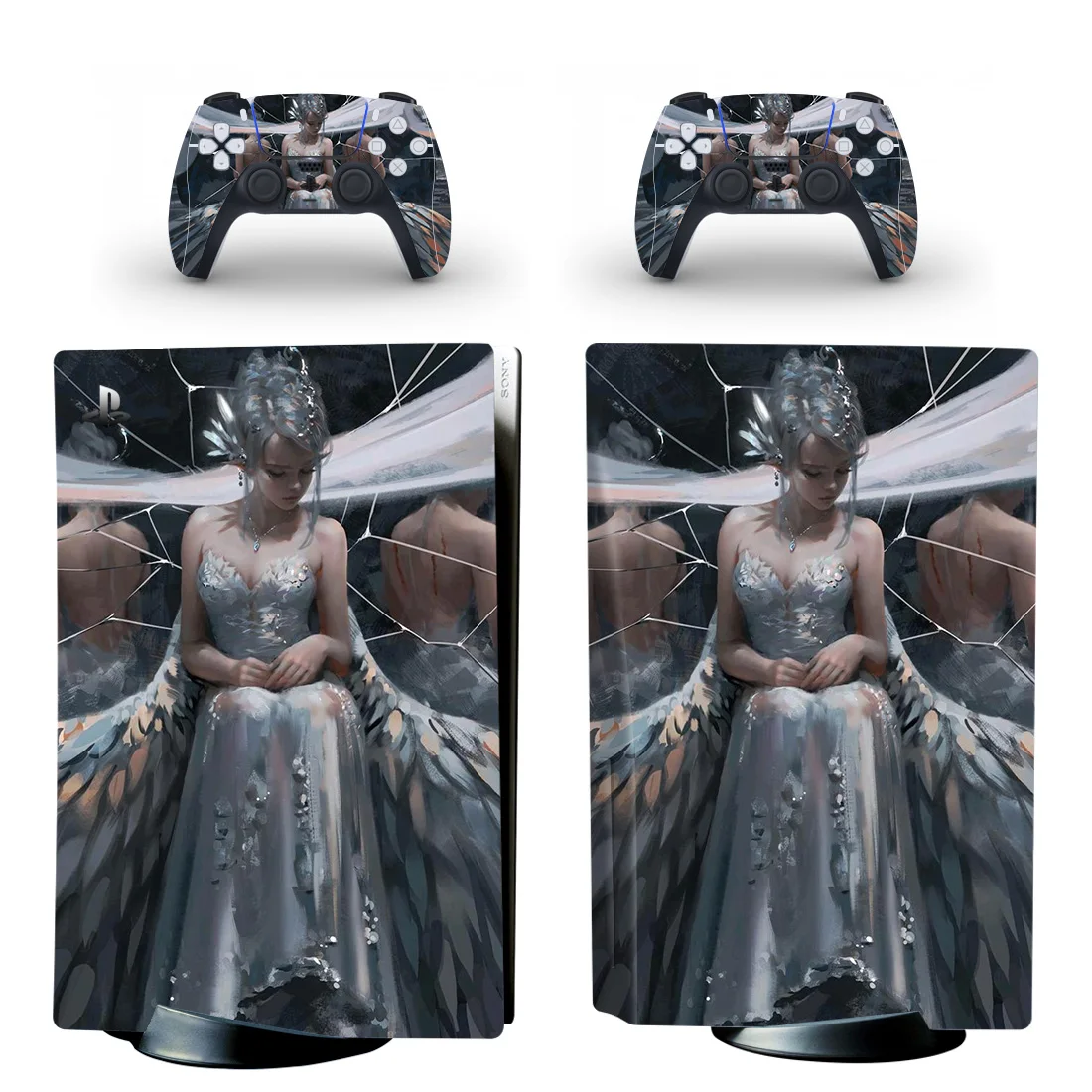 

Ice4 Style PS5 Disc Edition Skin Sticker for Playstation 5 Console & 2 Controllers Decal Vinyl Protective Skins Style 1