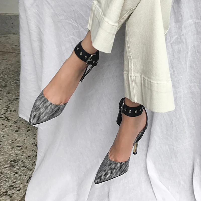 Женские босоножки на высоком каблуке 6 8 см с острым носком|Боссоножки и сандалии|