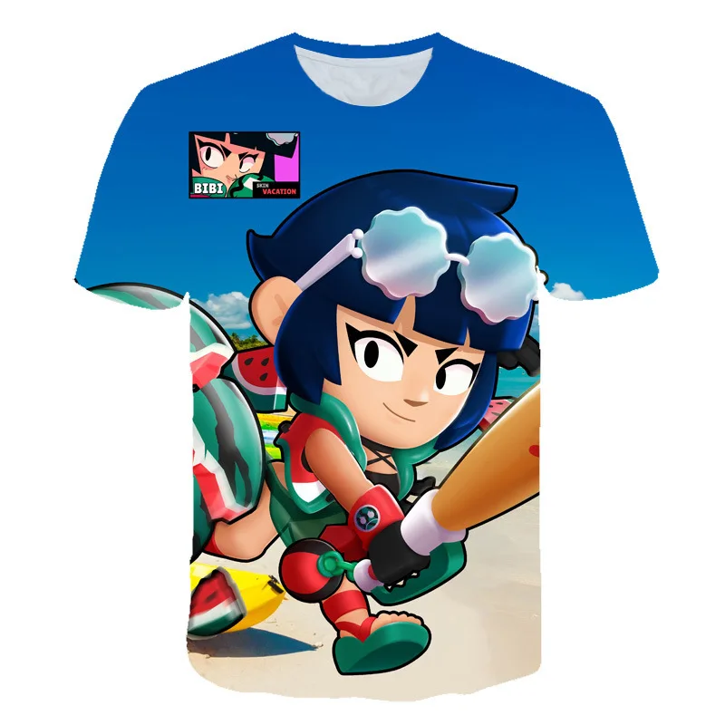 

Summer Short Sleeve Stars Tshirt 3D Print Casual New 2021 Game Character Leon Spike Kids Costume Clothes For Boy Girl Gift
