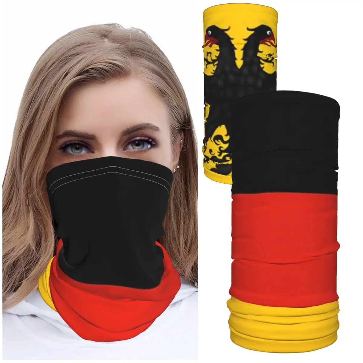 

German flag turban turban ice silk bib scarf printing neck men and women scarf turban shawl accessories scarf women