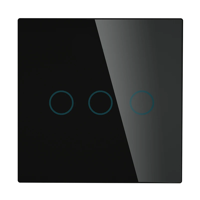 Black 3 Gang Умный Wifi сенсорный светильник, не требуется нейтральный провод, туя RF433 пульт дистанционного управления умным домом, работает с Alexa Google Home EU - Комплект: Black 3 Gang