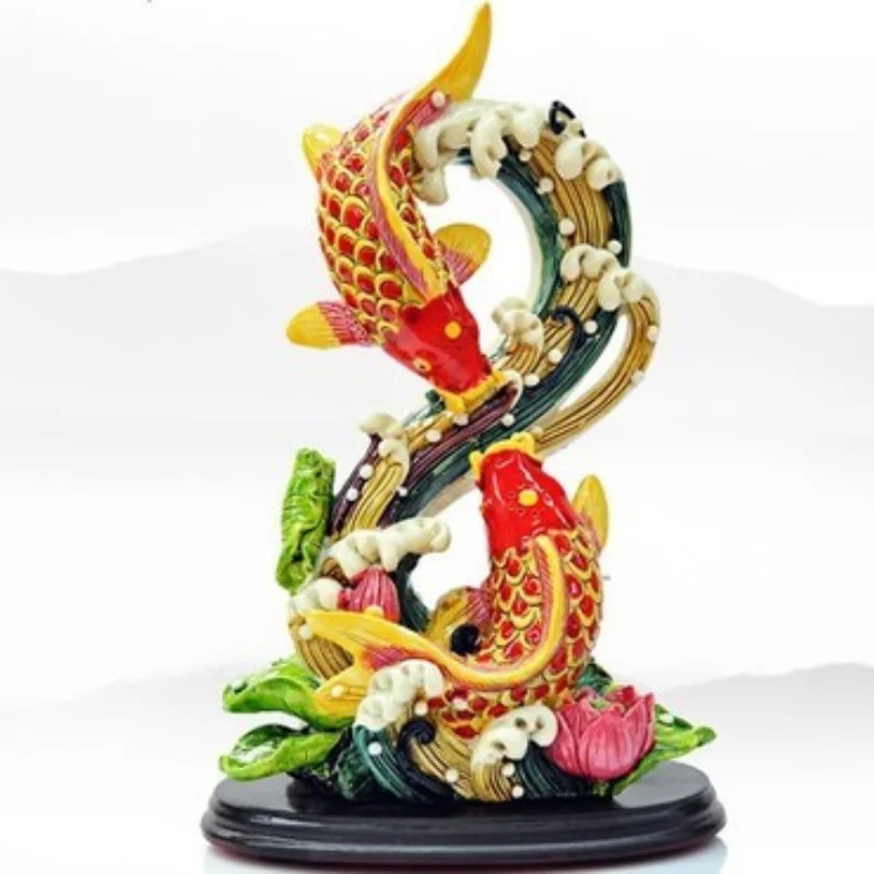 

decorative crafts golden list of educational materials with painted pottery carp dancing in dragon gate lotus flowers hundred