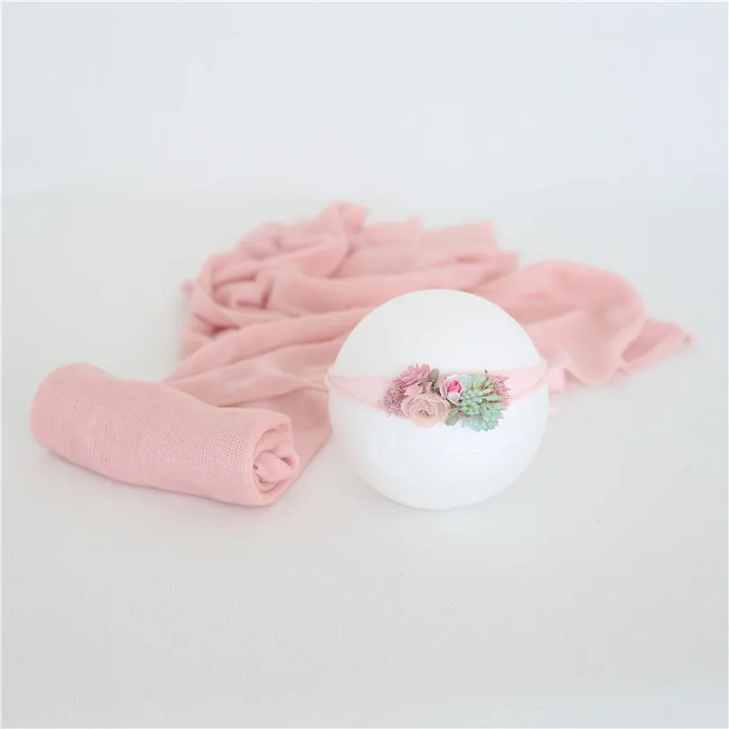 Винтажная трикотажная тканевая повязка на голову для новорожденных набор