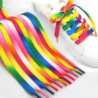 80 120 150cm trend colorful lace rainbow gradient printing flat canvas shoes lace shoes lace casual color color lace flat lace