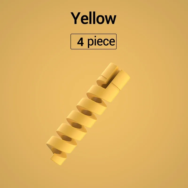 4pcs Yellow PZOZ 10 шт. кабель протектор кремнезема зарядное устройство протектор кабель для iphone samsung кабель управление organizador кабели провода Организатор - Цвет: 4pcs Yellow