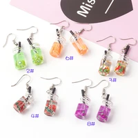 funny fruit in jar dangle earrings multifruit colorful summer series eardrop for women and girls unique fashion jewelry gift