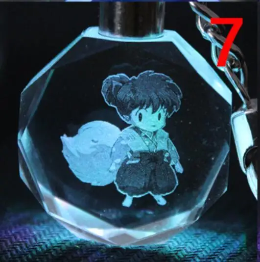 Inuyasha модный брелок со стразами мультфильм аниме Хрустальный блестящий шар Косплей светодиодные брелки автомобильные брелки брелок - Цвет: Серый