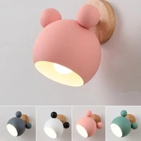 wooden wall lights bedside wall lamp wall sconce modern wall light for bedroom nordic macaroon 5 color steering head e27 85 285v