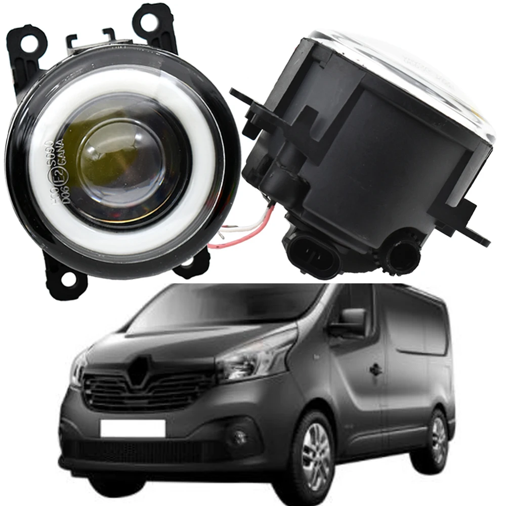 

LED Fog Lights Lens Fog Lamp For Renault Trafic 3 III X82 2015-2020 Angel Eye DRL Daytime Running Fog Light